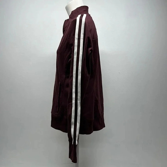 Athleta Circa Track Jacket Lightweight Full Zip Up Striped Red White Size Large - Picture 7 of 12
